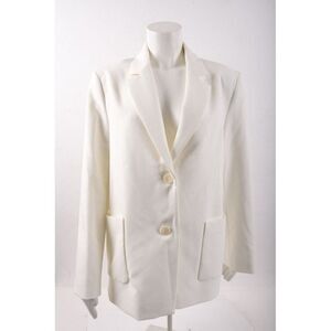 Zara Womens Straight Cut Blazer Suit Jacket S White 8473/888 NWT